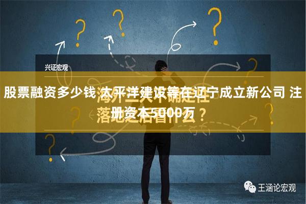 股票融资多少钱 太平洋建设等在辽宁成立新公司 注册资本5000万