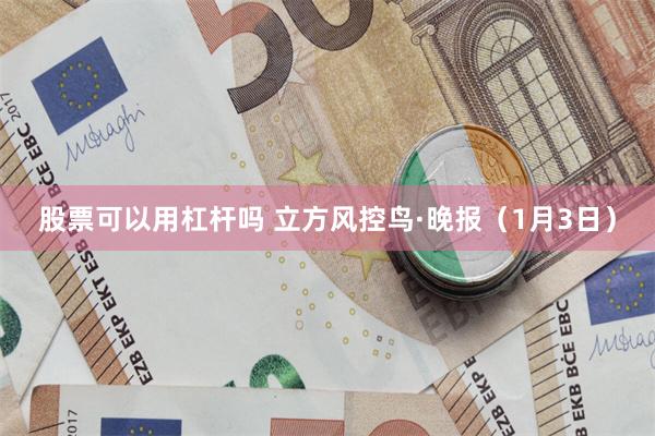 股票可以用杠杆吗 立方风控鸟·晚报（1月3日）