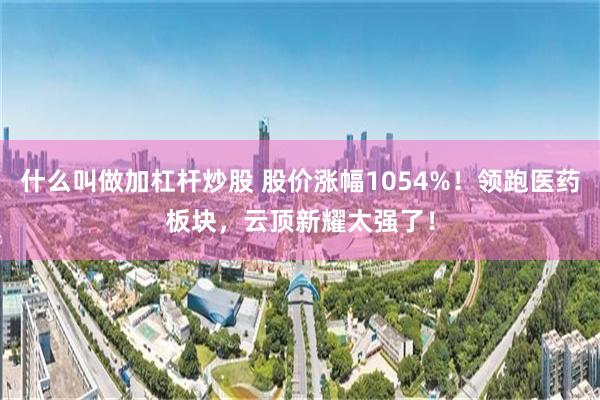 什么叫做加杠杆炒股 股价涨幅1054%！领跑医药板块，云顶新耀太强了！