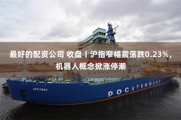 最好的配资公司 收盘丨沪指窄幅震荡跌0.23%，机器人概念掀涨停潮