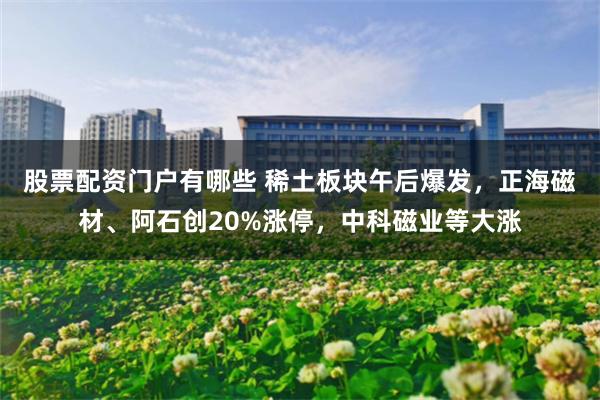 股票配资门户有哪些 稀土板块午后爆发，正海磁材、阿石创20%涨停，中科磁业等大涨