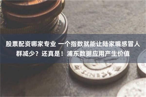 股票配资哪家专业 一个指数就能让陆家嘴感冒人群减少？还真是！浦东数据应用产生价值