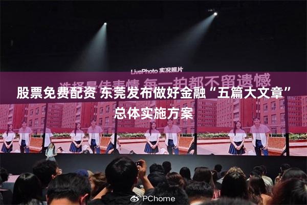 股票免费配资 东莞发布做好金融“五篇大文章”总体实施方案