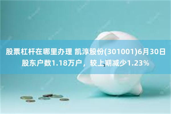 股票杠杆在哪里办理 凯淳股份(301001)6月30日股东户数1.18万户，较上期减少1.23%
