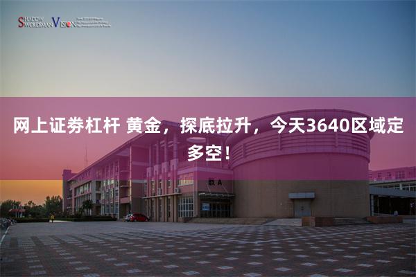 网上证劵杠杆 黄金,探底拉升,今天3640区域定多空!