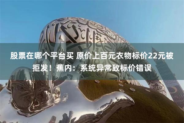 股票在哪个平台买 原价上百元衣物标价22元被拒发！蕉内：系统异常致标价错误