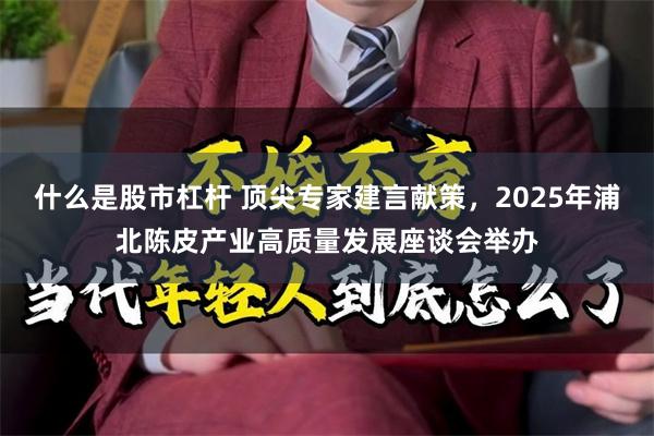 什么是股市杠杆 顶尖专家建言献策，2025年浦北陈皮产业高质量发展座谈会举办