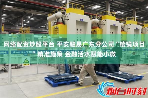 网络配资炒股平台 平安融易广东分公司“棱镜项目”精准施策 金融活水赋能小微