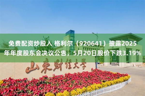 免费配资炒股入 格利尔(920641)披露2025年年度股东会决议公告,5月20日股价下跌3.19%
