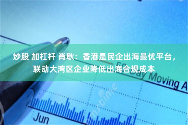 炒股 加杠杆 肖耿：香港是民企出海最优平台，联动大湾区企业降低出海合规成本
