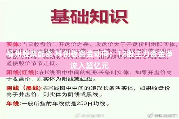 福州股票配资 科创板资金动向：12股主力资金净流入超亿元