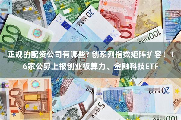 正规的配资公司有哪些? 创系列指数矩阵扩容！16家公募上报创业板算力、金融科技ETF