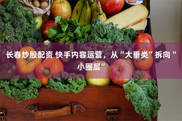 长春炒股配资 快手内容运营，从“大垂类”拆向“小圈层”