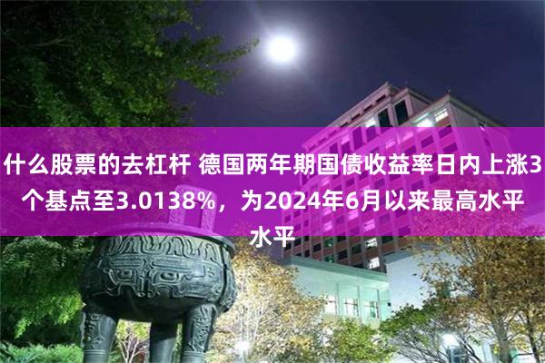 什么股票的去杠杆 德国两年期国债收益率日内上涨3个基点至3.0138%，为2024年6月以来最高水平