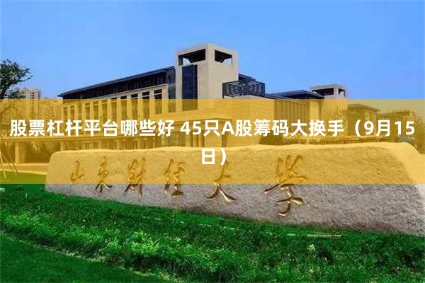 股票杠杆平台哪些好 45只A股筹码大换手(9月15日)